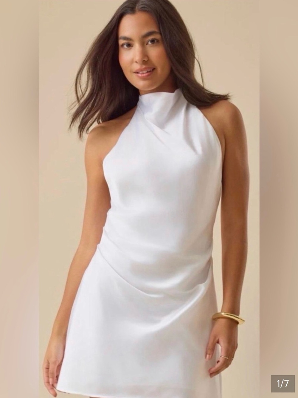 Altar'd State White Sunny Satin Mini Dress